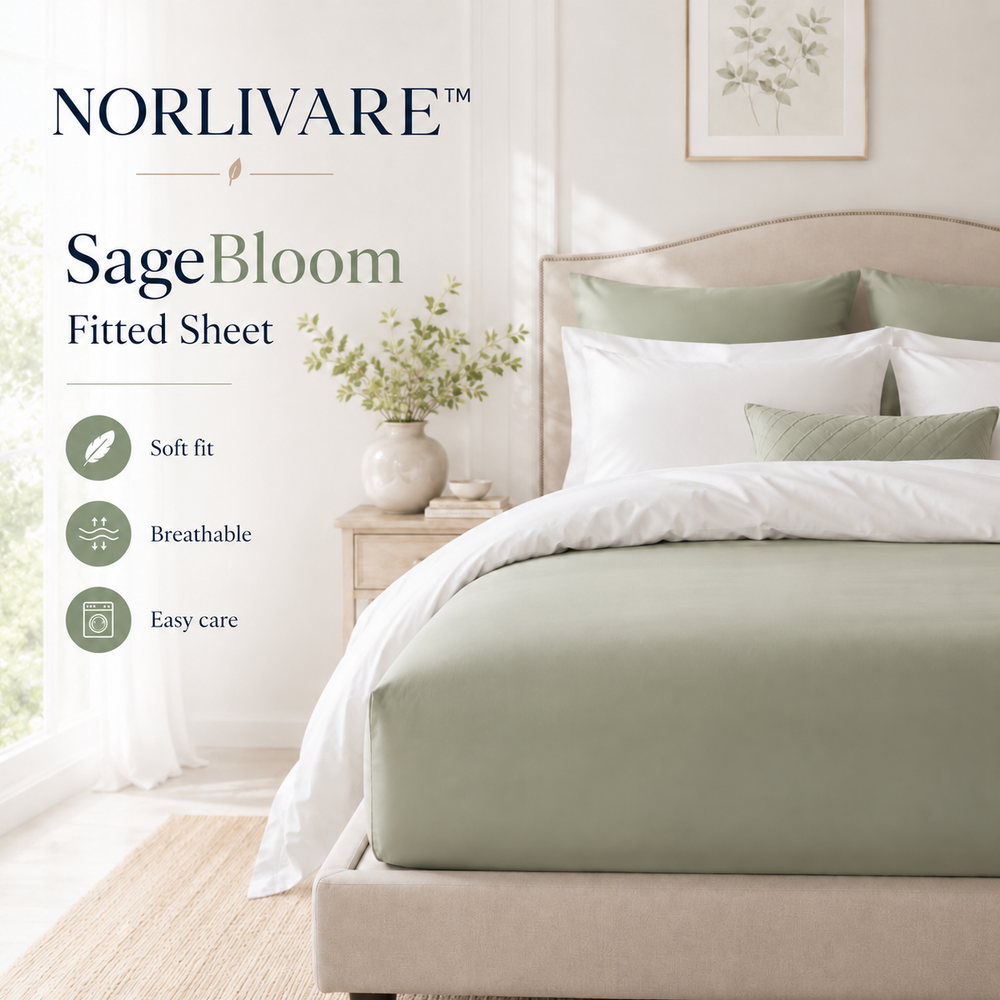 NORLIVARE™ SageBloom Fitted Sheet