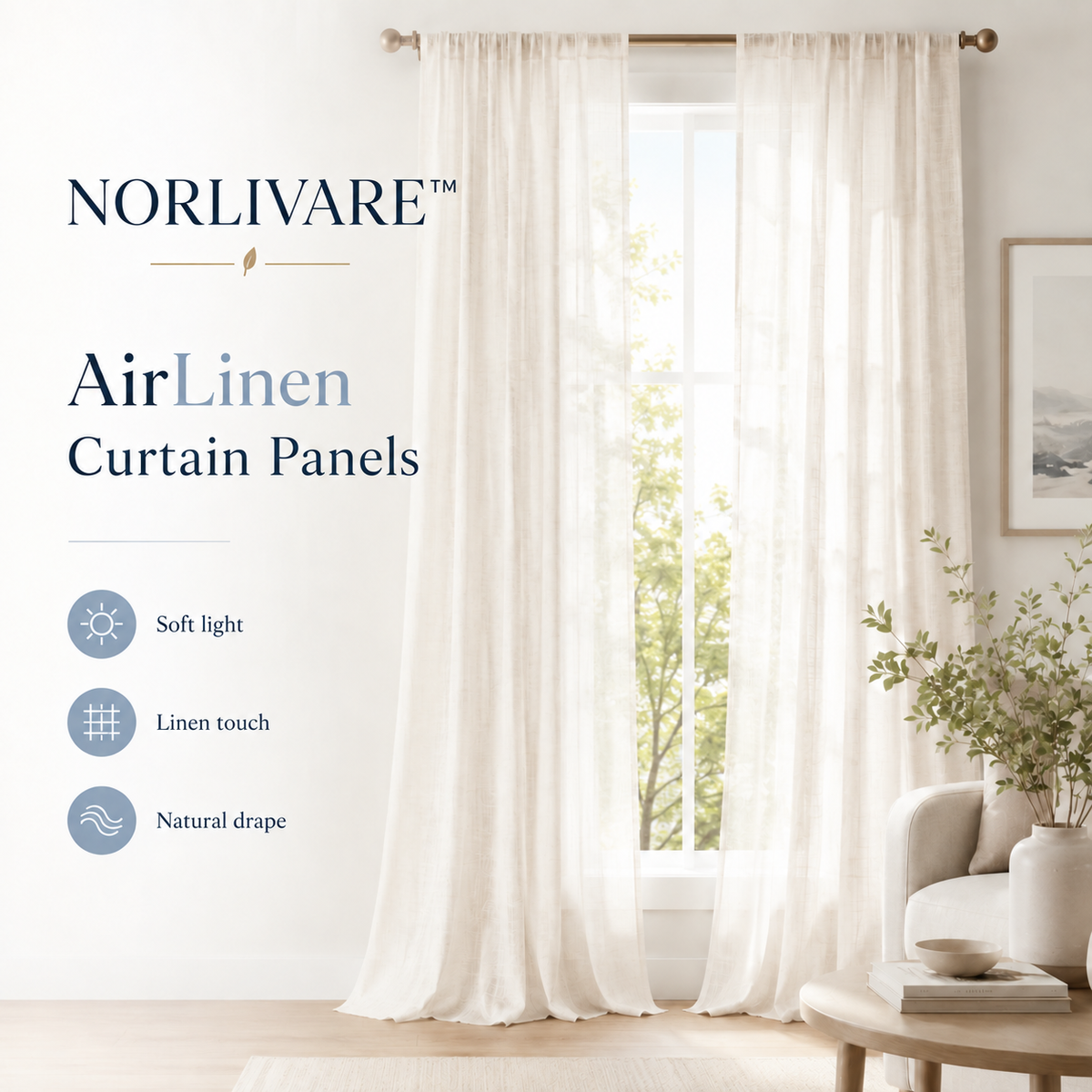 NORLIVARE™ AirLinen Curtain Panels