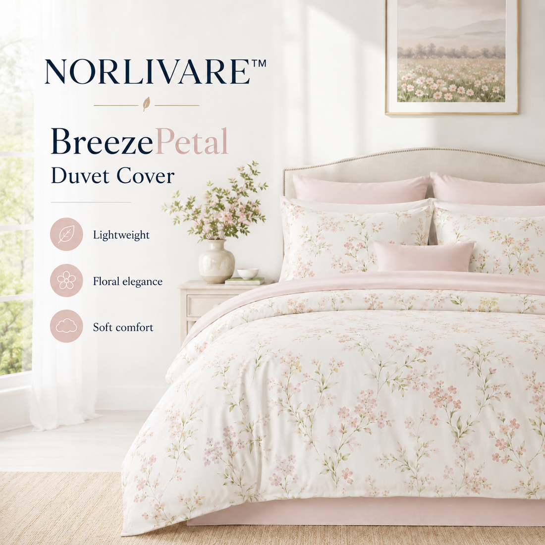 NORLIVARE™ BreezePetal Duvet Cover