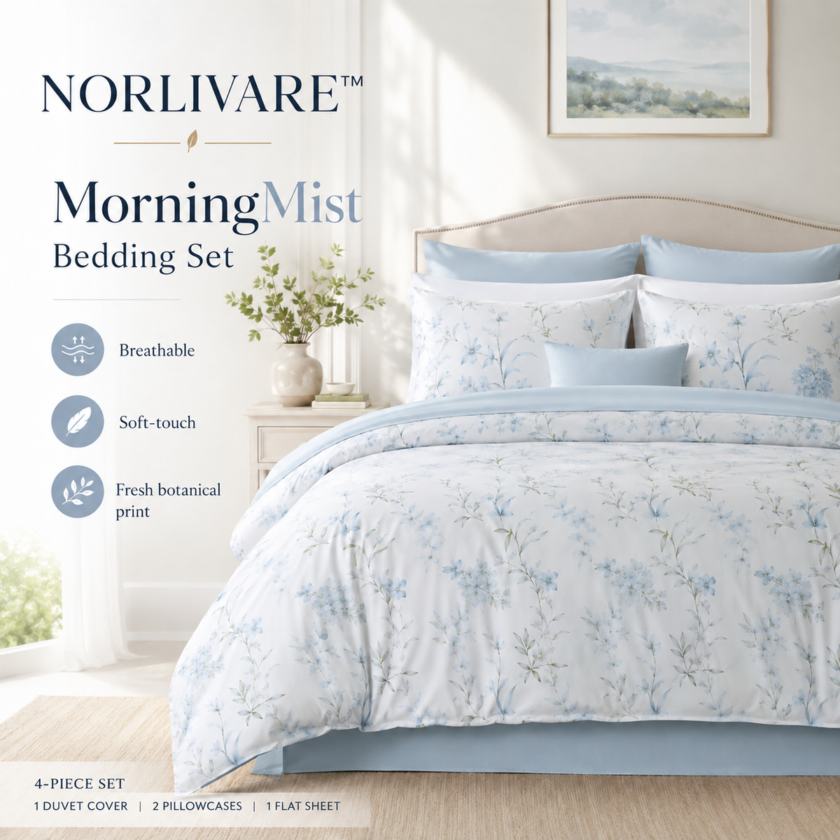 NORLIVARE™ MorningMist Bedding Set
