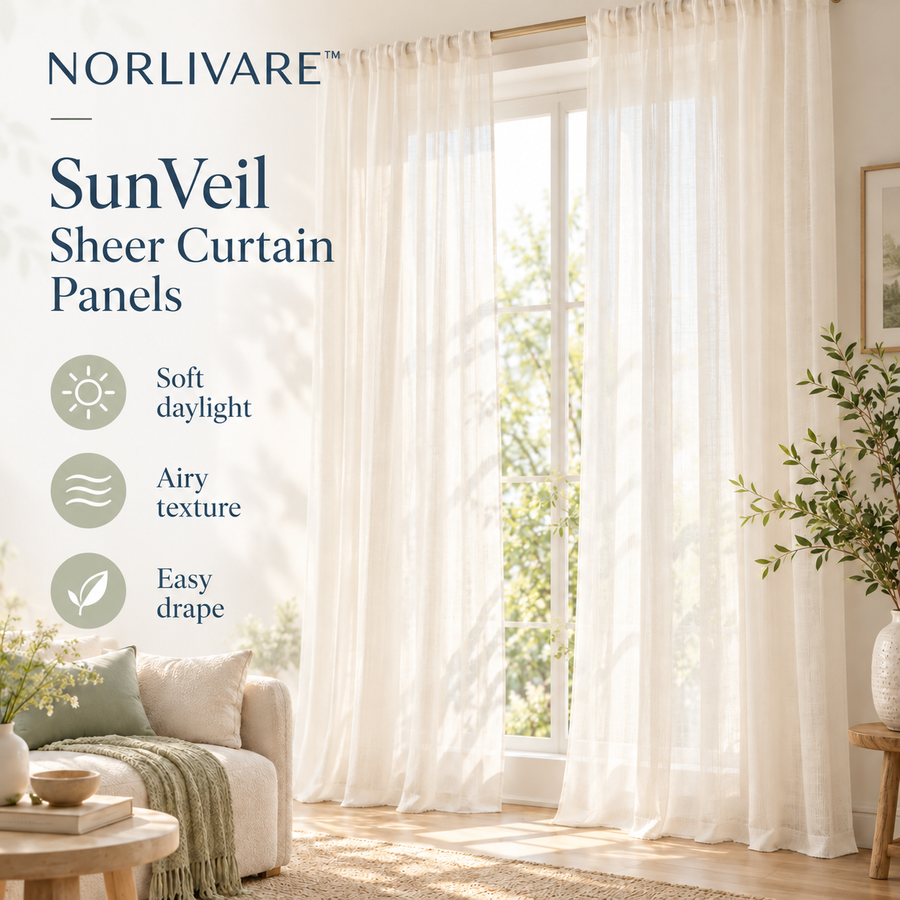 NORLIVARE™ SunVeil Sheer Curtain Panels
