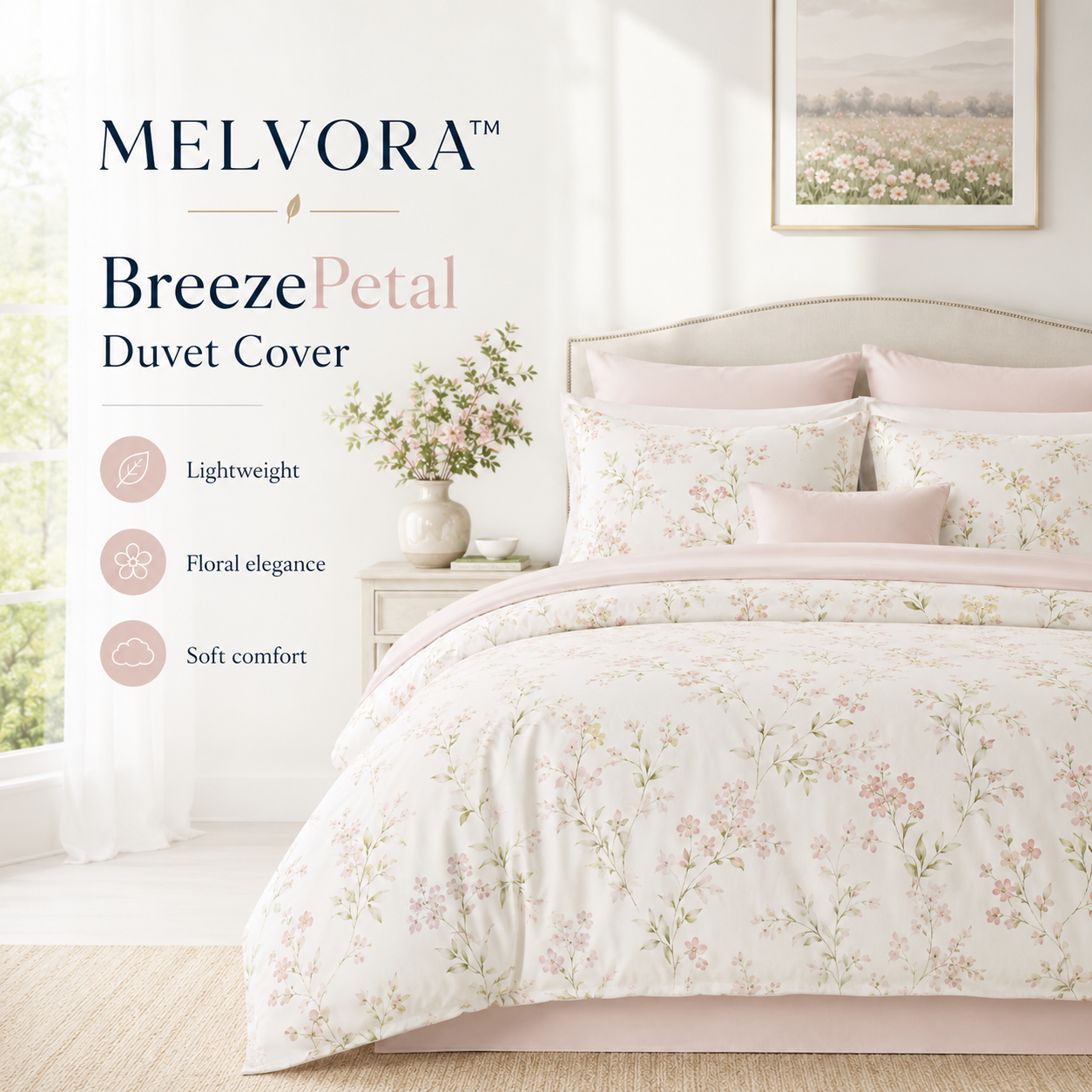 MELVORA™ BreezePetal Duvet Cover