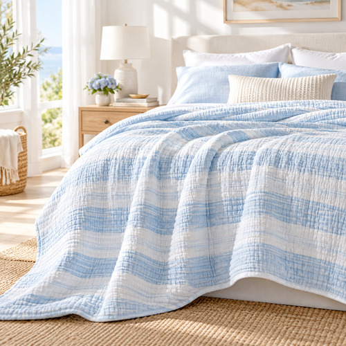 MELVORA™ CloudStripe Summer Quilt