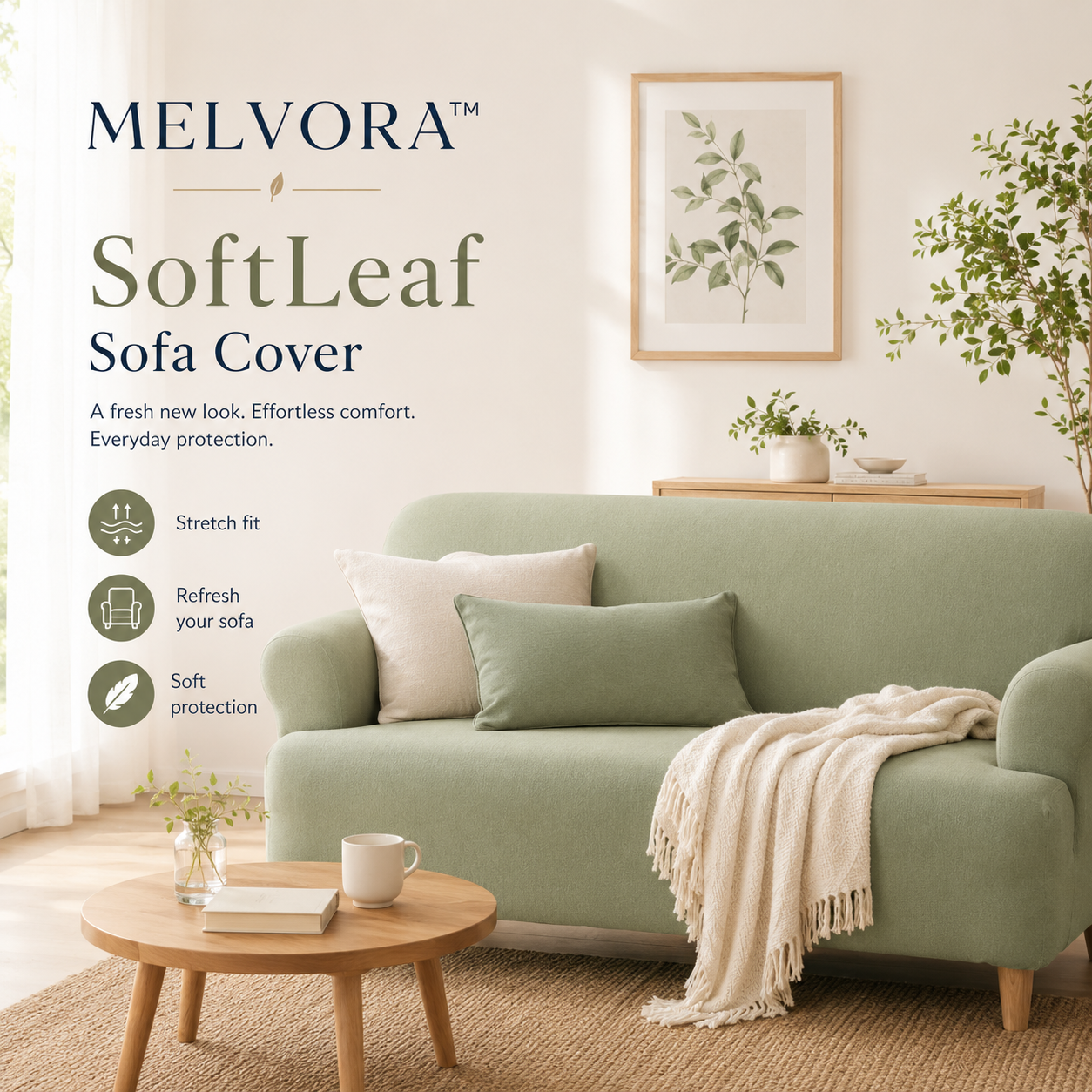 MELVORA™ SoftLeaf Sofa Cover